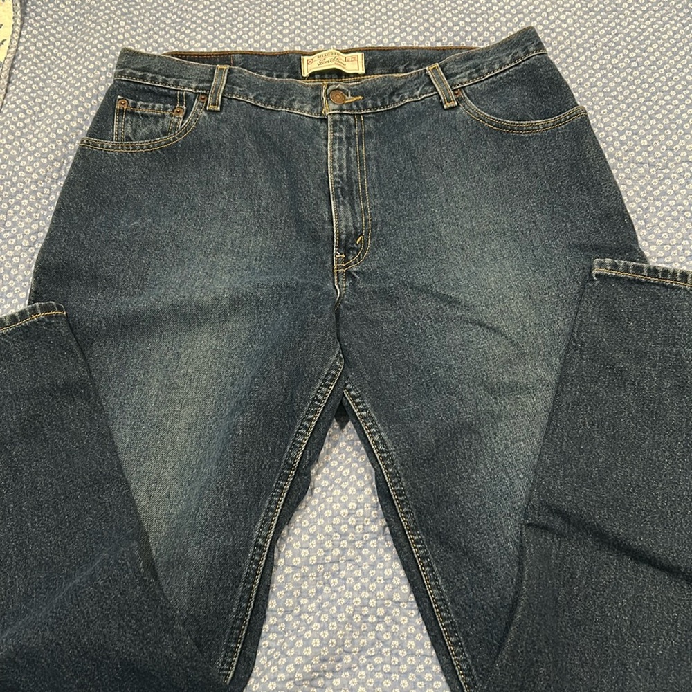 Levi's Jeans Women 16 Blue Denim Relaxed Fit Straight Leg Distressed Zip Vintage